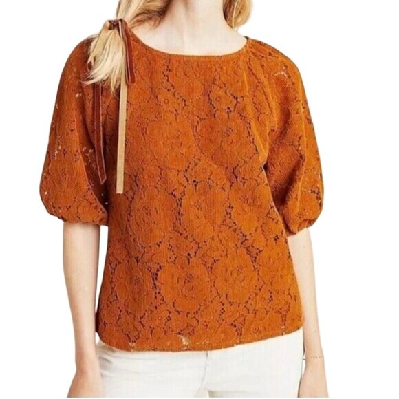 Anthropologie Tops - Anthropologie NWT Dolan Left Coast Norah Floral Corduroy Blouse Camel Size 3X